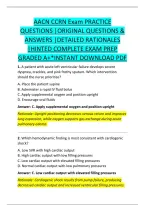Aacn Ccrn Exam Practice &NewLine;Questions &vert;Original Questions & &NewLine;Answers &vert;Detailed Rationales &NewLine;&vert;Hinted Complete Exam Prep &NewLine;Graded A&plus;&ast;Instant Download Pdf 