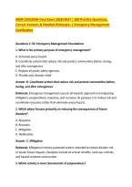 IAEM CEM&sol;AEM Final Exam 2026&sol;2027 &vert; 300 Practice Questions&comma; &NewLine;Correct Answers & Detailed Rationales &vert; Emergency Management &NewLine;Certification 