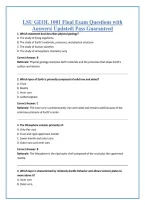 LSU GEOL 1001 Final Exam Questions with Answers&vert; Updated&vert; Pass Guaranteed