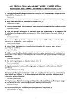 Aice Psychology As Vocabulary Words Updated Actual&NewLine;Questions And Correct Answers Verified 2027 Edition