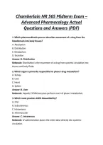 Chamberlain NR 565 Midterm Exam &ndash; Advanced Pharmacology Actual Questions and Answers &lpar;PDF&rpar;&period;pdf&NewLine;&NewLine;
