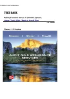 Auditing & Assurance Services&colon; A Systematic Approach 12th Edition by Messier&comma; Glover & Prawitt &mdash; Complete Test Bank&comma; All 21 Chapters with Questions&comma; Answers & Full Solutions