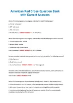 American Red Cross Question Bank &NewLine;with Correct Answers