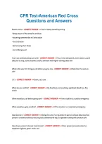 CPR Test-American Red Cross &NewLine;Questions and Answers 