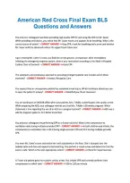 American Red Cross Final Exam BLS &NewLine;Questions and Answers