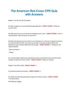 The American Red Cross CPR Quiz &NewLine;with Answers