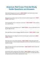 American Red Cross First Aid Study Guide Questions and Answers