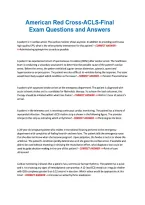 American Red Cross-ACLS-Final Exam Questions and Answers