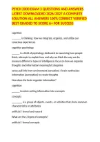 Psych 2000 Exam 3 Questions And Answers Latest Downloaded 2026&sol;2027 A Complete Solution All Answers 100&percnt; Correct Verified Best Graded To Score A&plus; For Success