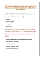 NYC Auto Mechanic &lpar;Diesel&rpar; Exam &ndash; 250 Practice Questions with &NewLine;Answers & Detailed Rationales &ndash; DCAS Exam No&period; 2105 &ndash; Pass on &NewLine;Your First Attempt 