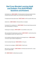 Red Cross Blended Learning Adult &NewLine;and Pediatric First Aid&sol;CPR&sol;AED &NewLine;Questions and Answers