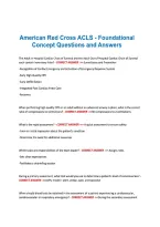 American Red Cross ACLS - Foundational &NewLine;Concept Questions and Answers 