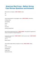 American Red Cross - Before Giving &NewLine;Care Review Questions and Answers