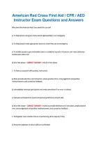 American Red Cross First Aid &sol; CPR &sol; AED &NewLine;Instructor Exam Questions and Answers