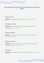 Algebra&lowbar;and&lowbar;Trigonometry Questions and Answers&NewLine;with Verified Solutions &vert; Latest Update 2026
