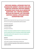 Certified General Appraiser Practice&NewLine;Examination &vert;Newest Updated &lpar;2026-2027&rpar;&NewLine;Complete Approved Certfied General&NewLine;Appraiser Mock Exam&vert; 200 Elaborated&NewLine;Questions&vert; 100&percnt; Verified Answers&vert;&NewLine;Detailed Rationales&vert; Just Released&NewLine;Certfied General Appraiser Exam&vert;