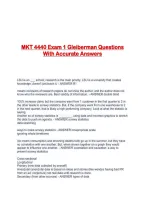 MKT 4440 Exam 1 Gleiberman Questions With Accurate Answers