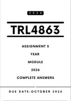 TRL4863 Assignment 5 - Answers 2026 &vert; Due Date October 2026