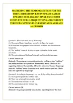 Mastering The Reading Section For The Toefl 3Rd Edition Kathy Spratt Latest Updated Real 2026-2027 Final Exam With Complete Detailed Questions And Correct Verified Answers Plus Rationales Already A&plus; Graded
