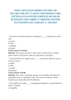 Toefl Advanced Crimes And The Law Vocabulary Set 7 Latest Updated Real 2026-2027 Final Exam With Complete Detailed Questions And Correct Verified Answers Plus Rationales Already A&plus; Graded