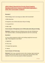 APEA Pediatric Board Review Practice Exam &vert;Complete Questions with Correct Answers and Detailed Explanations &vert; 2026&sol;2027 Larest Update &vert;Graded A&plus;