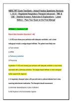 NBRC RRT Exam Test Bank &ndash; Actual Practice Questions &lpar;Versions &NewLine;1&comma; 2 & 3&rpar; &ndash; Registered Respiratory Therapist Advanced &ndash; TMC & &NewLine;CSE &ndash; Detailed Answers&comma; Rationales & Explanations &ndash; Latest &NewLine;Edition &ndash; Pass Your Exam on the First Attempt