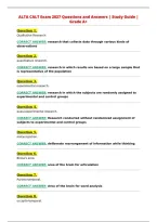 ALTA CALT Exam Latest Questions and Answers 1 Exam &vert; Questions and Answers with Verified Solutions &vert; Latest Update 2026