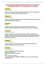 ALTA CALT Exam Updated Questions and Answers Exam &vert; Questions and Answers with Verified Solutions &vert; Latest Update 2026
