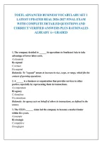 Toefl Advanced Business Vocabulary Set 1 Latest Updated Real 2026-2027 Final Exam With Complete Detailed Questions And Correct Verified Answers Plus Rationales Already A&plus; Graded