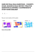 Nurs 332 Final Exam Questions &ndash; Cohort's Nclex&comma; Quizzes & Exam Review &vert; Practice Questions & Answers &vert; Comprehensive Study Guide 2026&sol;2027