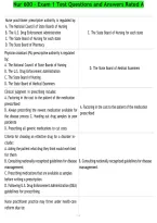 Nur 600 - Exam 1 Test Questions and Answers Rated A