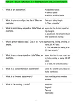 NUR 216 - EXAM 1 &lpar;Modules 1-3&rpar; Test Questions and Answers Rated A