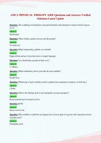AMCA PHYSICAL THERAPY AIDE &lpar;2&rpar; Exam &vert; Questions and Answers&NewLine;with Verified Solutions &vert; Latest Update 2026