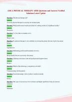 AMCA PHYSICAL THERAPY AIDE &lpar;3&rpar; Exam &vert; Questions and Answers&NewLine;with Verified Solutions &vert; Latest Update 2026