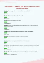 AMCA PHYSICAL THERAPY AIDE &lpar;4&rpar; Exam &vert; Questions and Answers&NewLine;with Verified Solutions &vert; Latest Update 2026