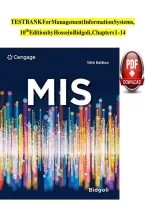 TEST BANK For Management Information Systems&comma; 10th Edition by Hossein Bidgoli&comma; Verified Chapters 1 - 14&comma; Complete Newest Version