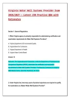 Virginia Water Well Systems Provider Exam 2026&sol;2027 &ndash; 150 Practice Q&A with Detailed Rationales &vert; Comprehensive Study Guide