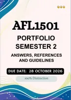 AFL1501 Portfolio &vert;&vert;&lpar;ANSWERS AND GUIDELINE&rpar;&vert; Due Date 28 October 2026