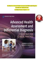 Test Bank for Advanced Health Assessment and Differential Diagnosis Essentials For Clinical Practice &NewLine;1st Edition Myrick&comma; Chapters 1 - 12&NewLine;