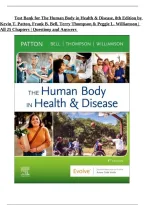 Test Bank For The Human Body in Health & Disease 7th Edition By Kevin T&period; Patton & Gary A&period; Thibodeau &vert; ISBN 9780323402118 &vert; Chapters 1&ndash;25 &vert; 2026&sol;2027 Review