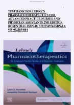 Lehne&rsquo;s Pharmacotherapeutics for Advanced Practice Nurses and Physician Assistants 2nd Edition &ndash; Rosenthal &ndash; Test Bank and Exam Preparation