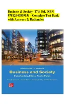 Test Bank for Business and Society&colon; Stakeholders&comma; Ethics&comma; Public Policy&comma; 17th Edition by Anne T&period; Lawrence & James Weber &vert; Questions and Answers &vert; Chapters 1&ndash;19