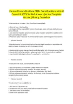 Cannon Financial Institute CFIRs Exam Questions with all Correct & 100&percnt; Verified Answers &vert;Actual Complete Update &vert;Already Graded A&plus;