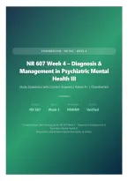 NR 607 Week 4 &ndash; Diagnosis & Management in Psychiatric Mental Health III &vert; Study Questions with Correct Answers &vert; Rated A&plus; &vert; Chamberlain