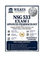 NSG 533 Exam 1 Advanced Pharmacology Questions And Answers 2026&sol;2027 Wilkes University