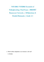 NUR 2063 &sol; NUR2063 Essentials of &NewLine;Pathophysiology Final Exam &ndash; 2026&sol;2027 &NewLine;Rasmussen University &vert; 150 Questions & &NewLine;Detailed Rationales &vert; Grade A&plus; 