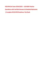 HESI RN Exit Exam 2024&sol;2025 &ndash; 160 NGN Practice &NewLine;Questions with Verified Answers & Detailed Rationales &NewLine;&vert; Complete NCLEX-RN Readiness Test Bank 