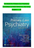 Test Bank for Primary Care Psychiatry&comma; 2nd Edition by Robert McCarron & Glen Xiong &vert; Questions and Answers &vert; Chapters 1&ndash;26