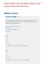 MATH 110 Module 4 Exam &ndash; Introduction to Statistics &ndash; Portage Learning &ndash; Questions and Verified Answers