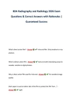 BDA radiography and radiology 2026 Exam &NewLine;Questions & Correct Answers with Rationales &vert; &NewLine;Guaranteed Success 